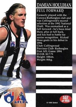 1995 Select AFL #337 Damian Houlihan Back